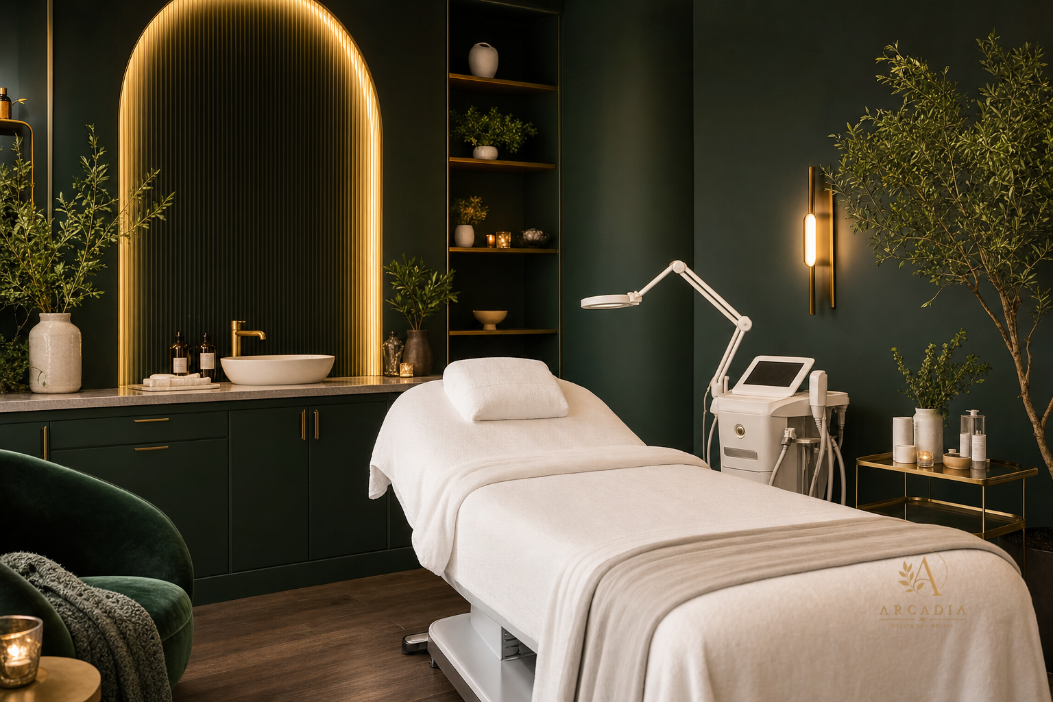 Arcadia Health and MedSpa luxury treatment room